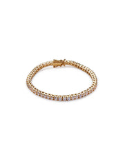 Kate 3mm Round Cut Gold Rivière Bracelet
