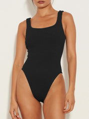 Hunza G | Square Neck Swim in Black | The UNDONE