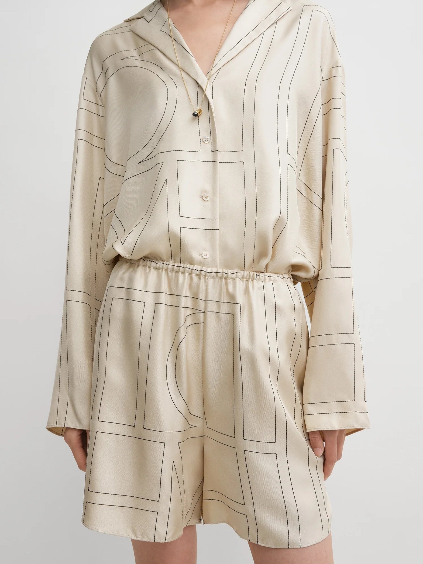 Monogram Silk Pj Shorts
