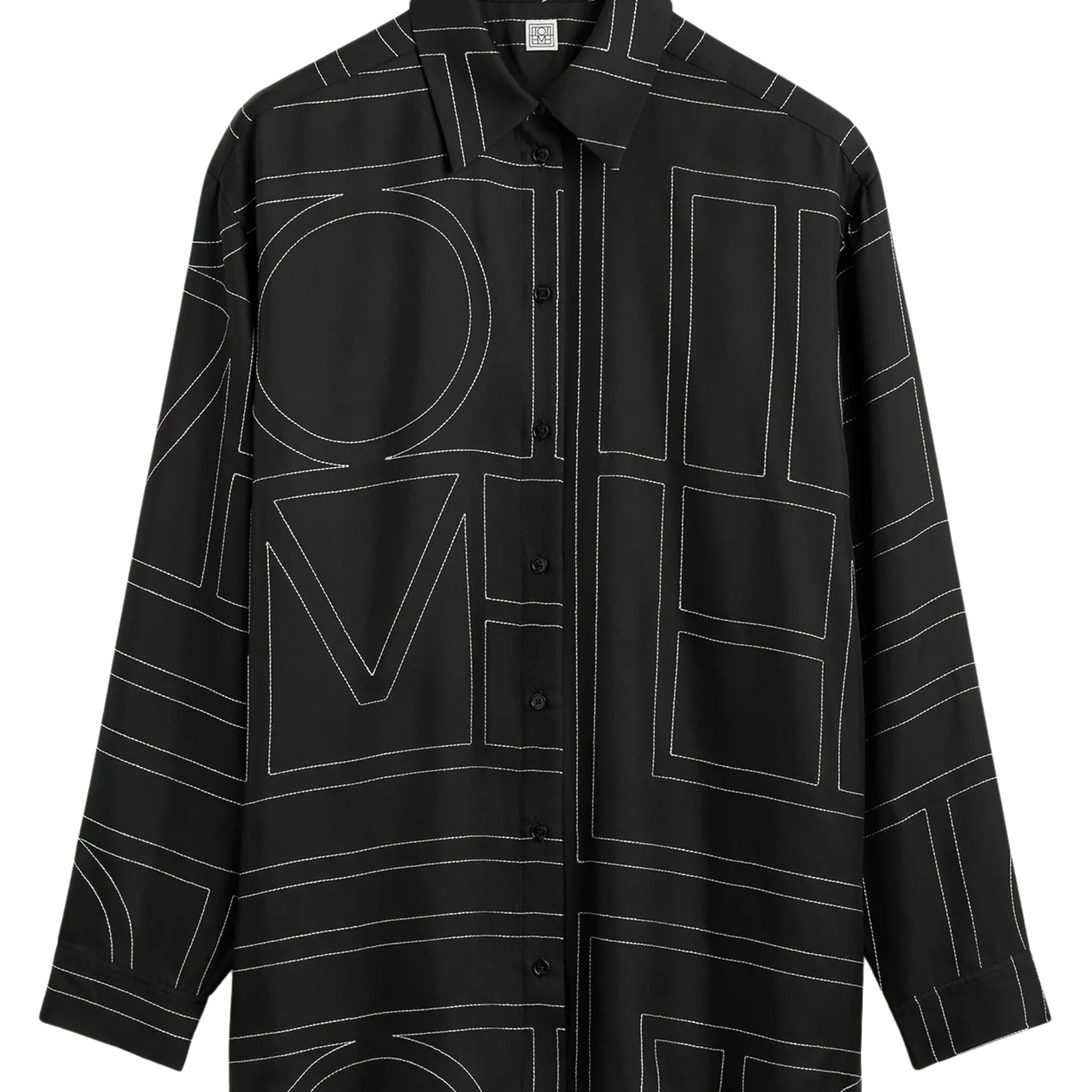 TOTEME | Classic embroidered shirt in Black | The UNDONE