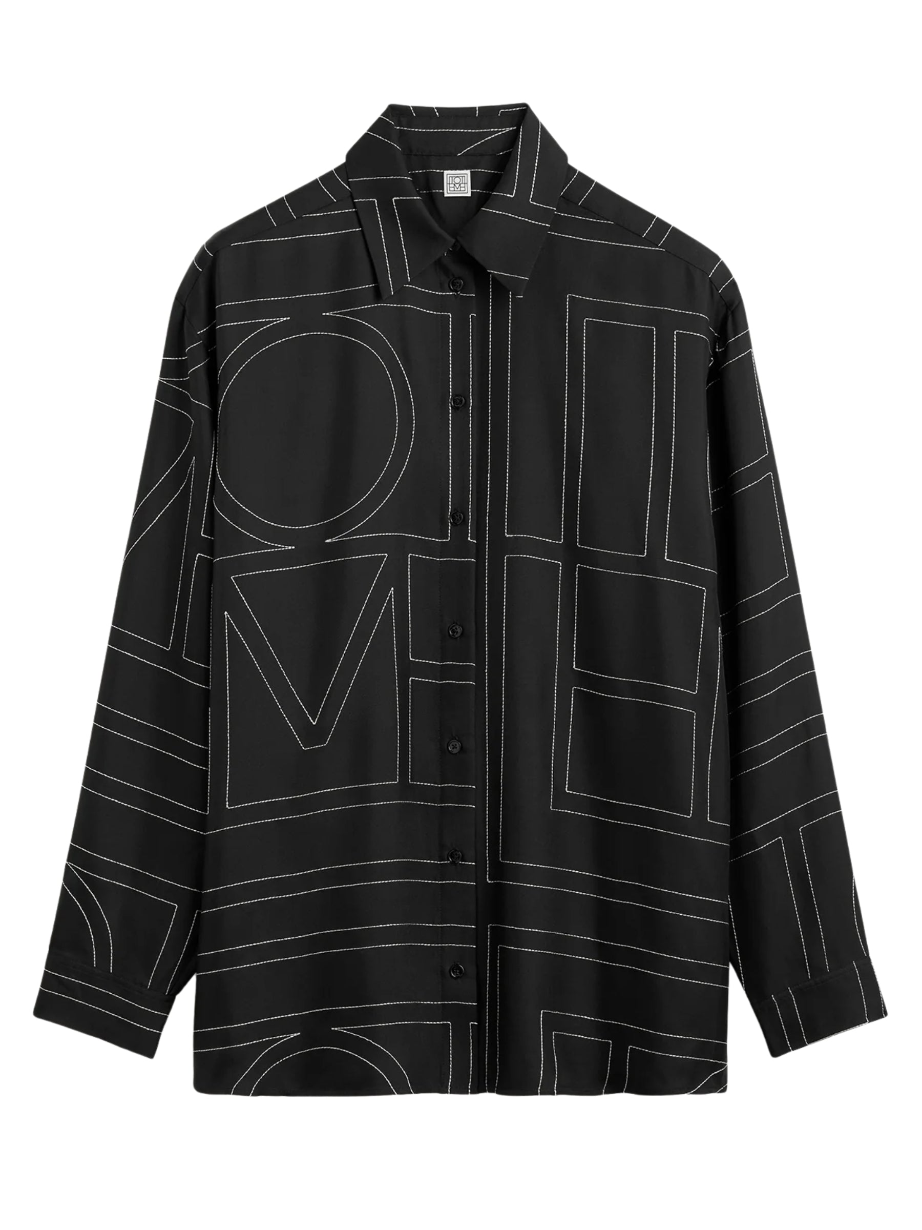 TOTEME | Classic embroidered shirt in Black | The UNDONE