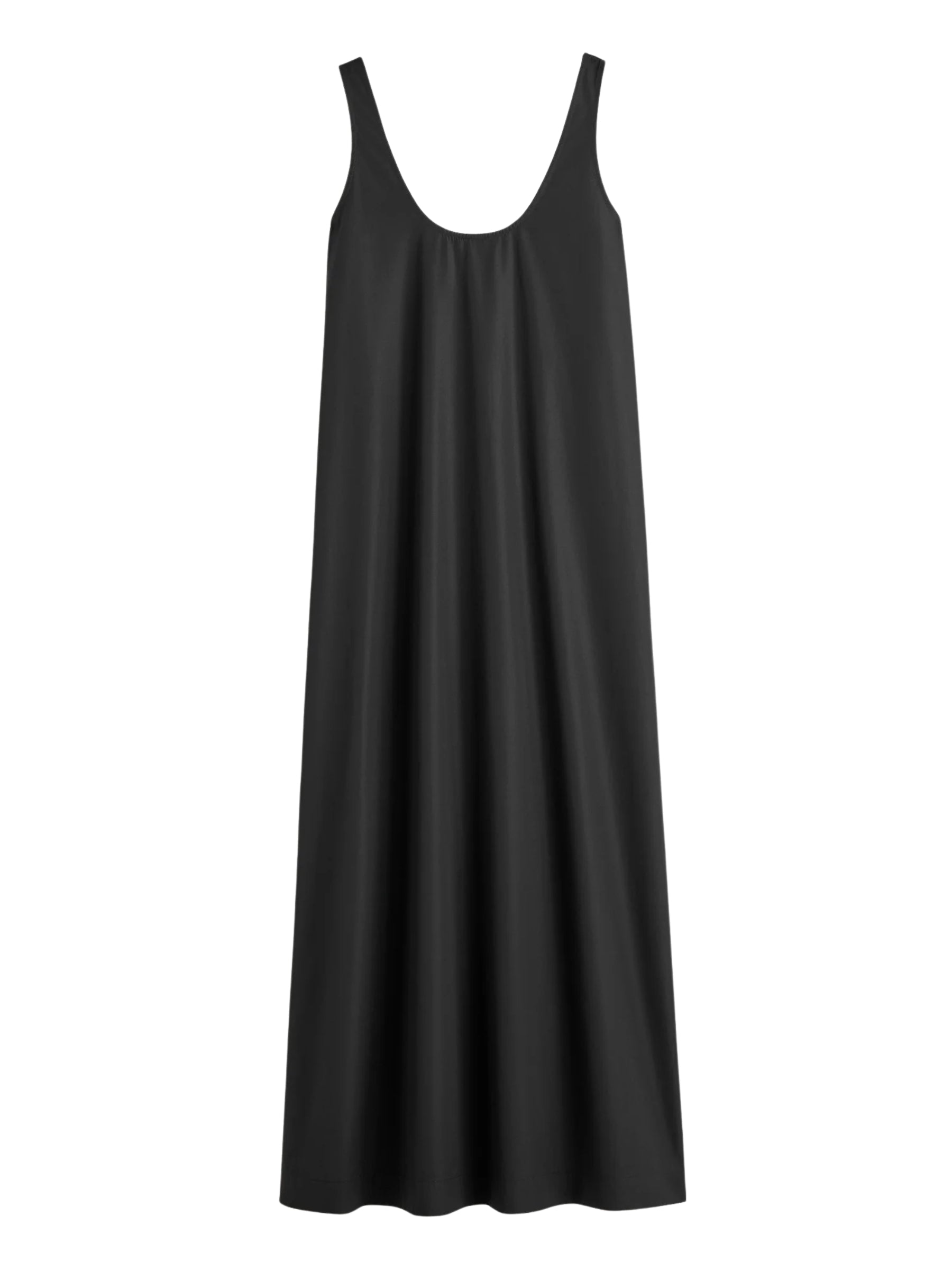 TOTEME | Scoop poplin dress in Black | The UNDONE