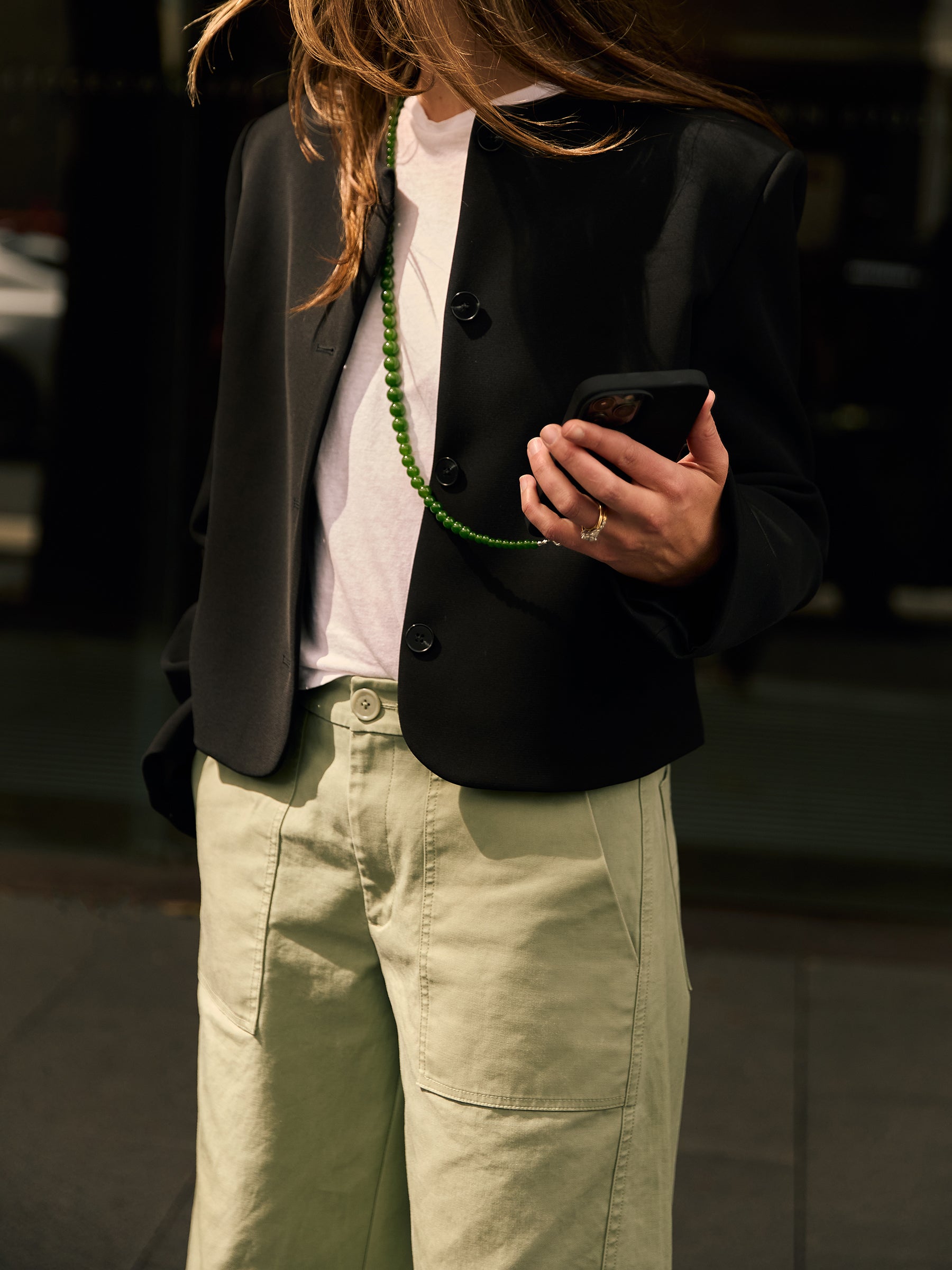 Etti Green Jade Beaded Phone Chain - Functional Jewellery | The UNDONE