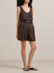 A.Emery | Astor Short in Chocolate Brown | The UNDONE