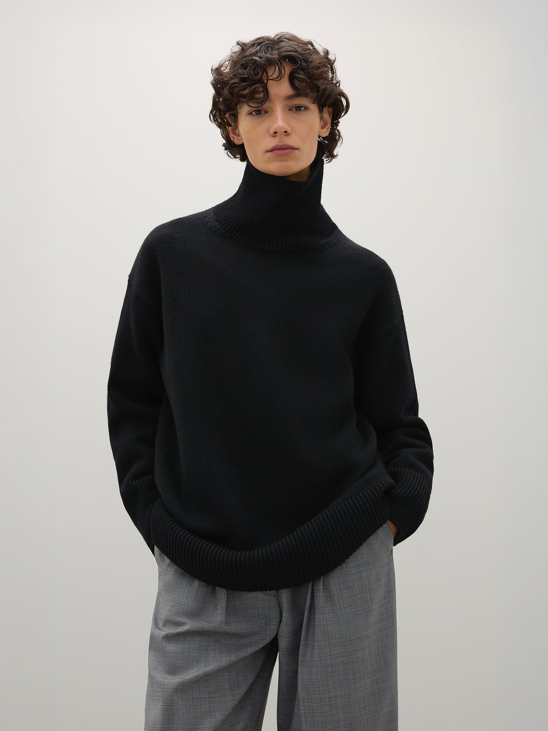 A.Emery | Gibson Funnel Knit in Black | The UNDONE