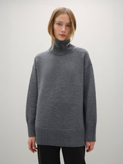 A.Emery | Gibson Funnel Knit in Mid Grey Melange | The UNDONE