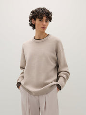 A.Emery | Reid Crew Knit in Beige Almond Melange | The UNDONE