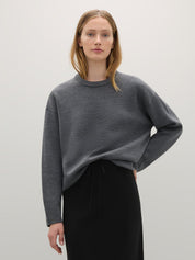 A.Emery | Reid Crew Knit in Mid Grey Melange | The UNDONE