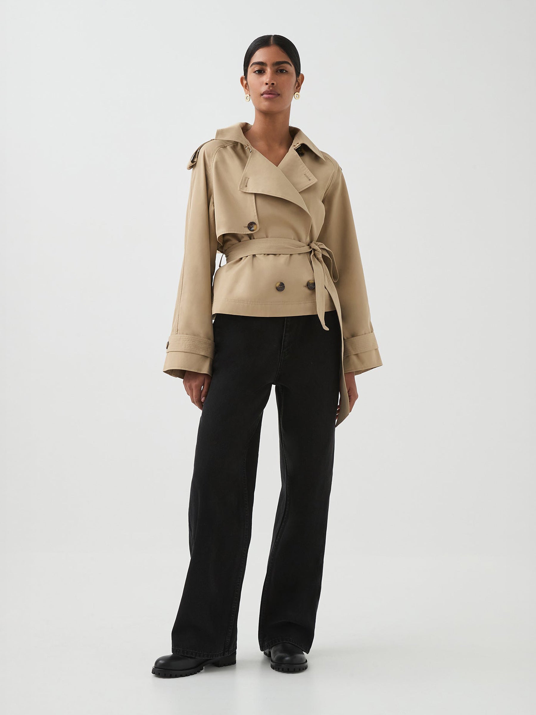 AJE | Mineral Cropped Trench in Tan Stone | The UNDONE