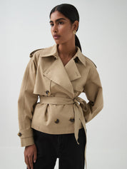 AJE | Mineral Cropped Trench in Tan Stone | The UNDONE