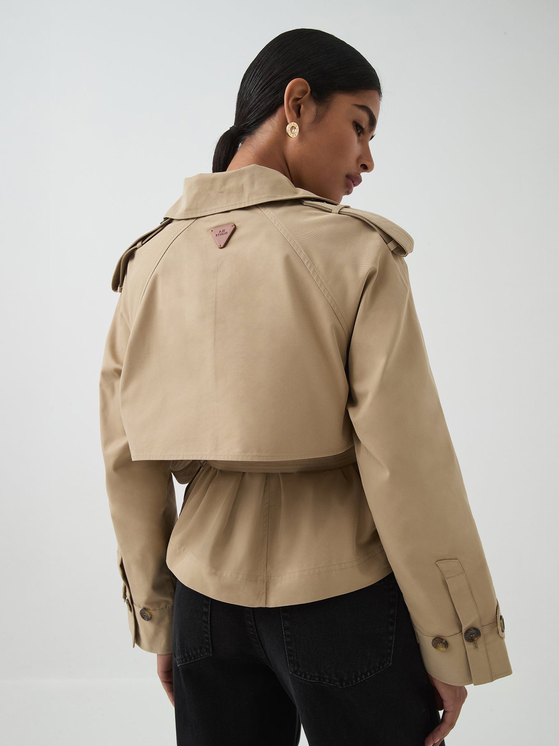 AJE | Mineral Cropped Trench in Tan Stone | The UNDONE