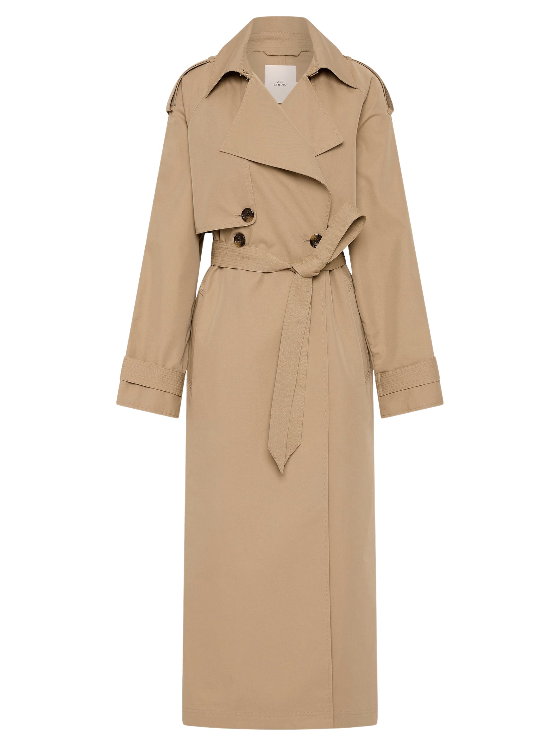AJE | Mineral Trench Coat in Tan Stone | The UNDONE
