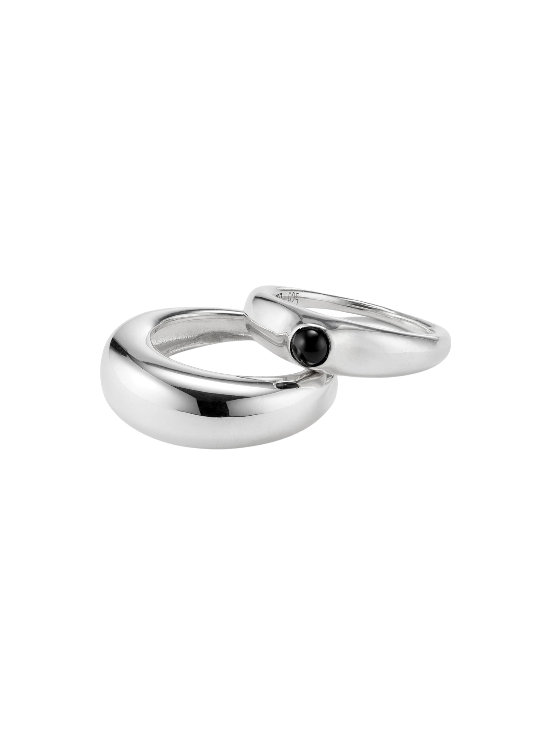 Domed Ridge Ring Set