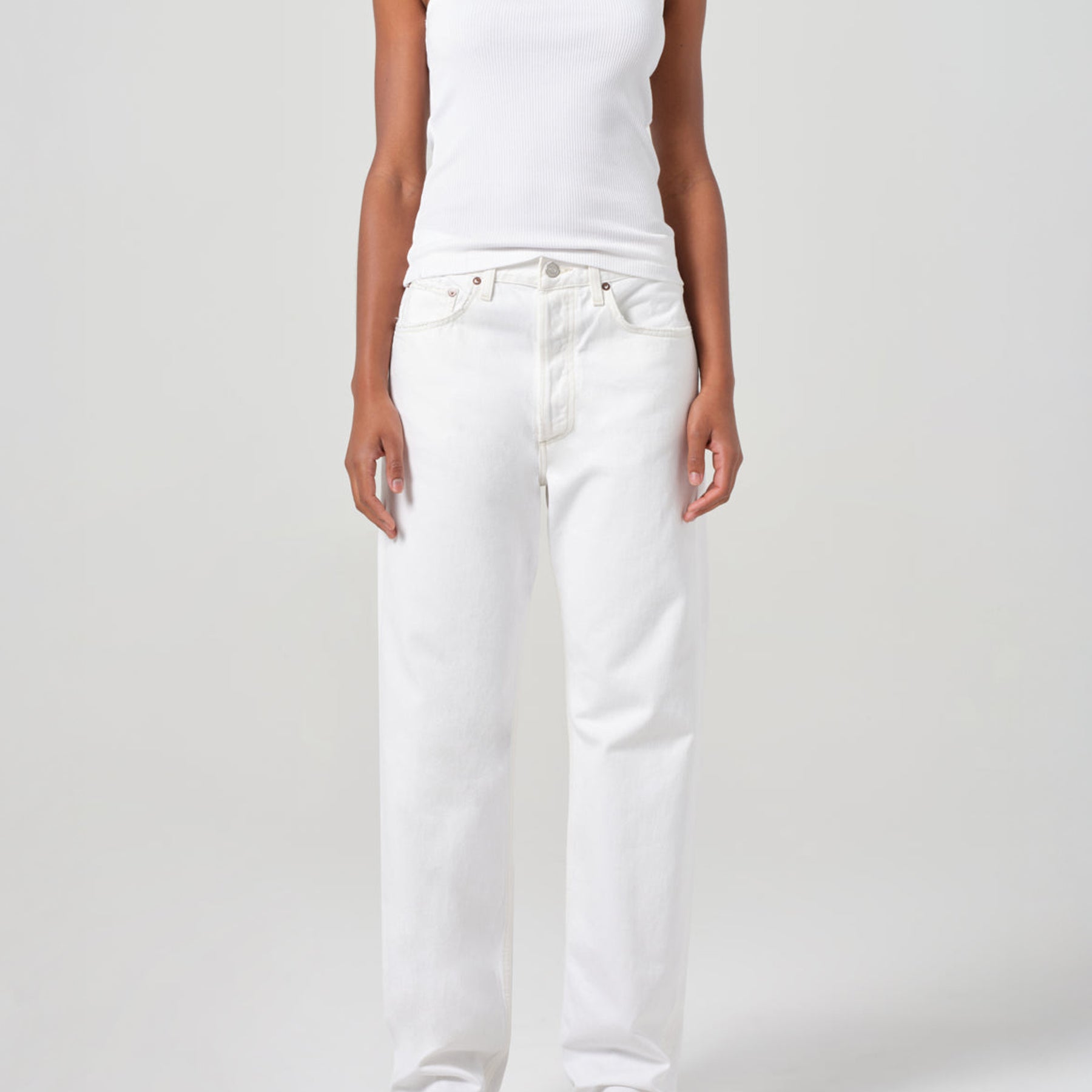 AGOLDE | Kelly Jean in White Milkshake | The UNDONE