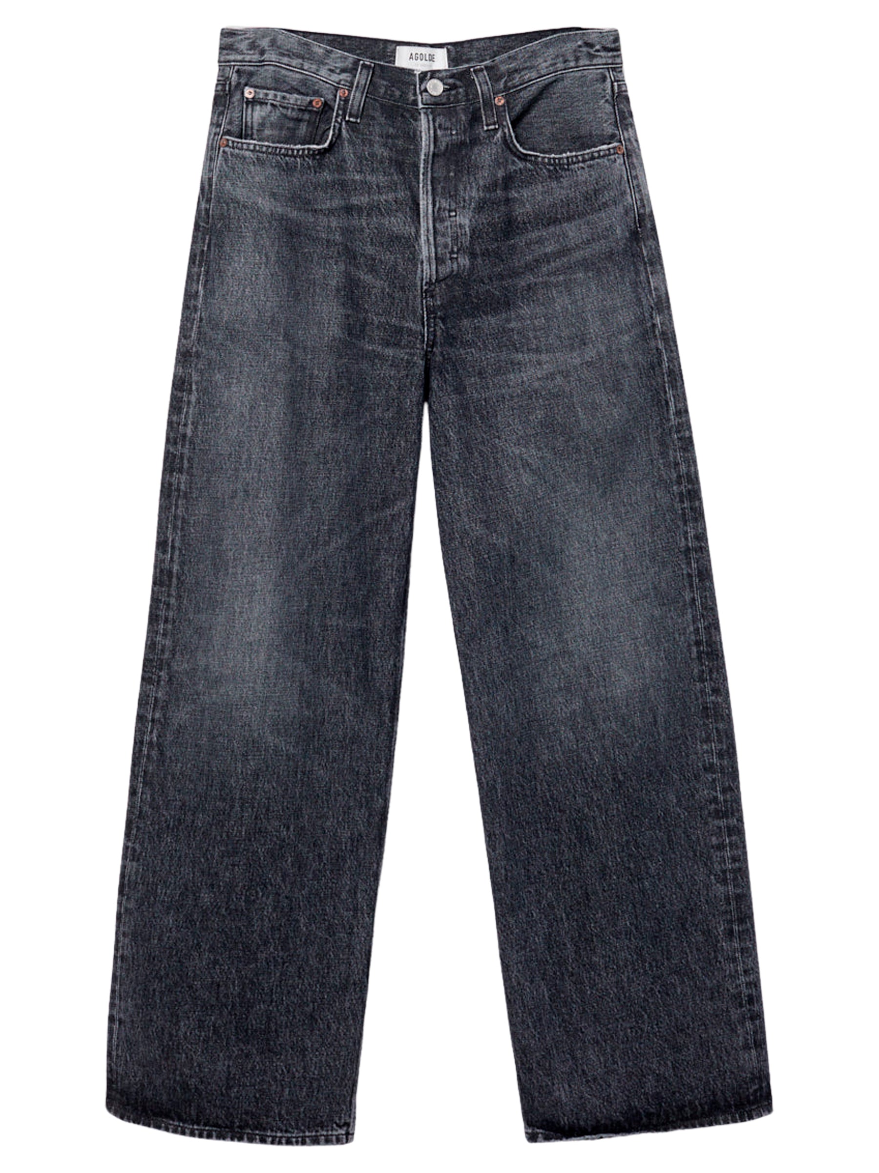 AGOLDE | Low Slung Baggy Jean in Washed Black Ditch | The UNDONE