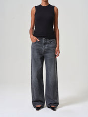 AGOLDE | Low Slung Baggy Jean in Washed Black Ditch | The UNDONE