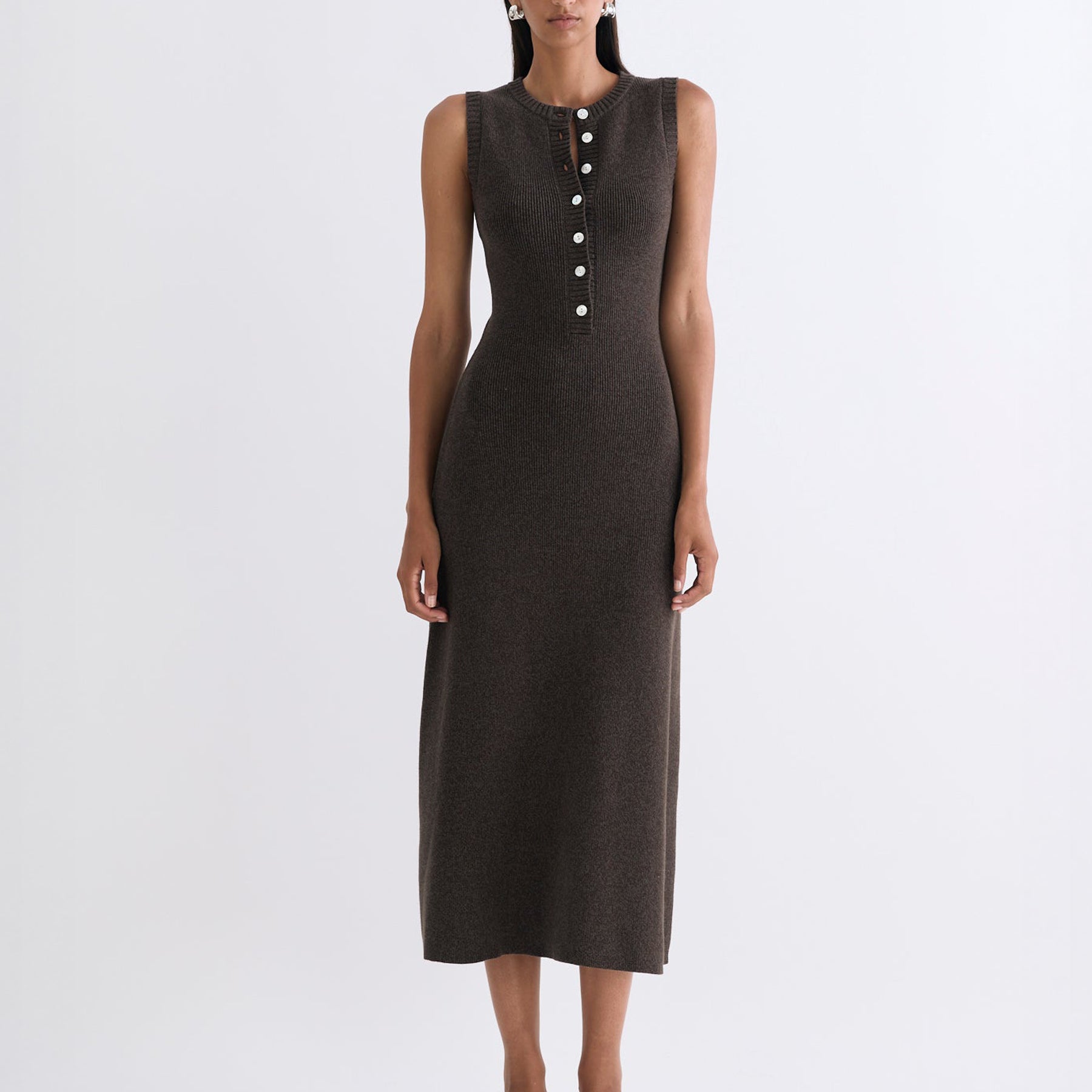 Anna Quan | Azzura Dress in Brown Grey Carob | The UNDONE
