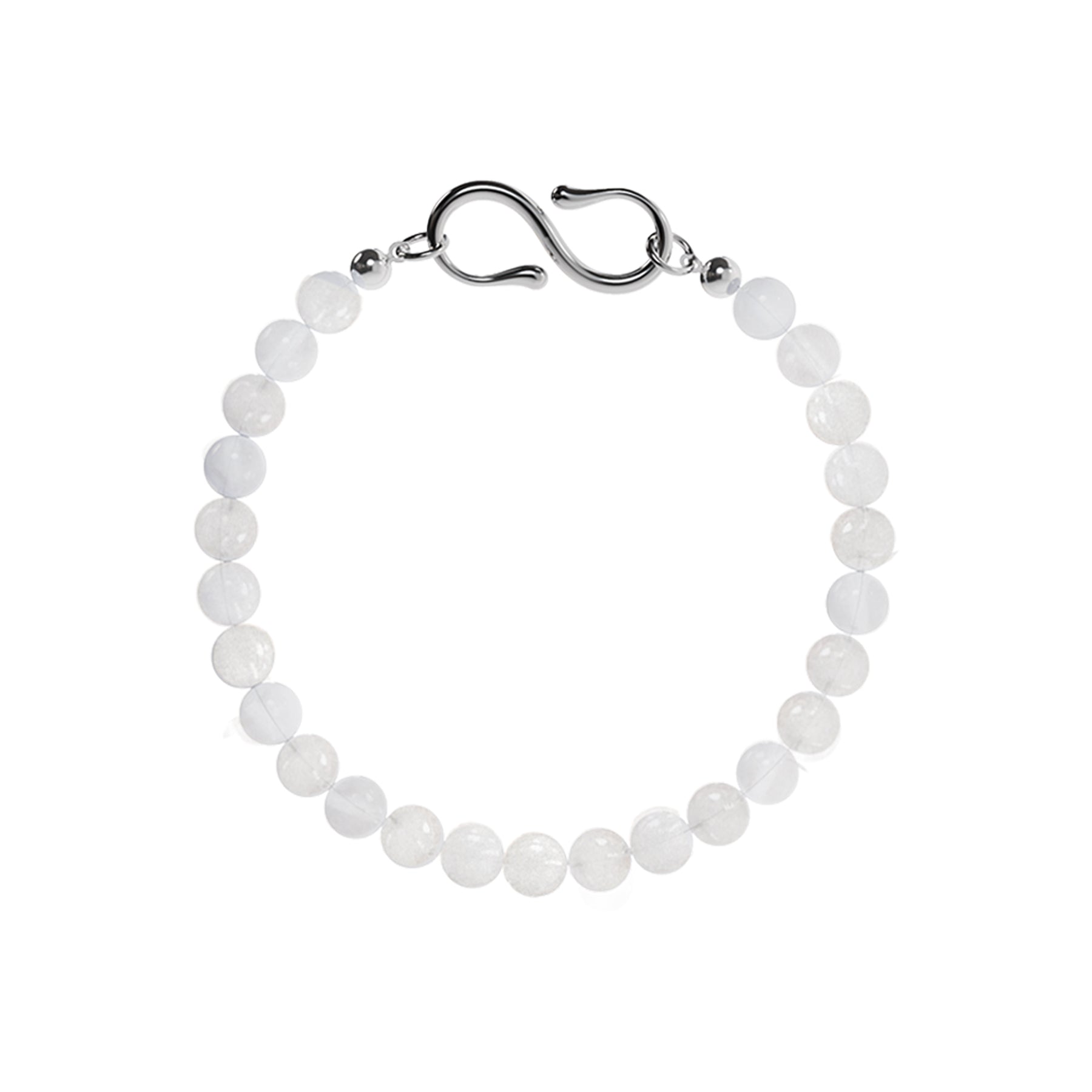 Balade | Alba Bracelet in White Jade and 925 Sterling Silver | The UNDONE