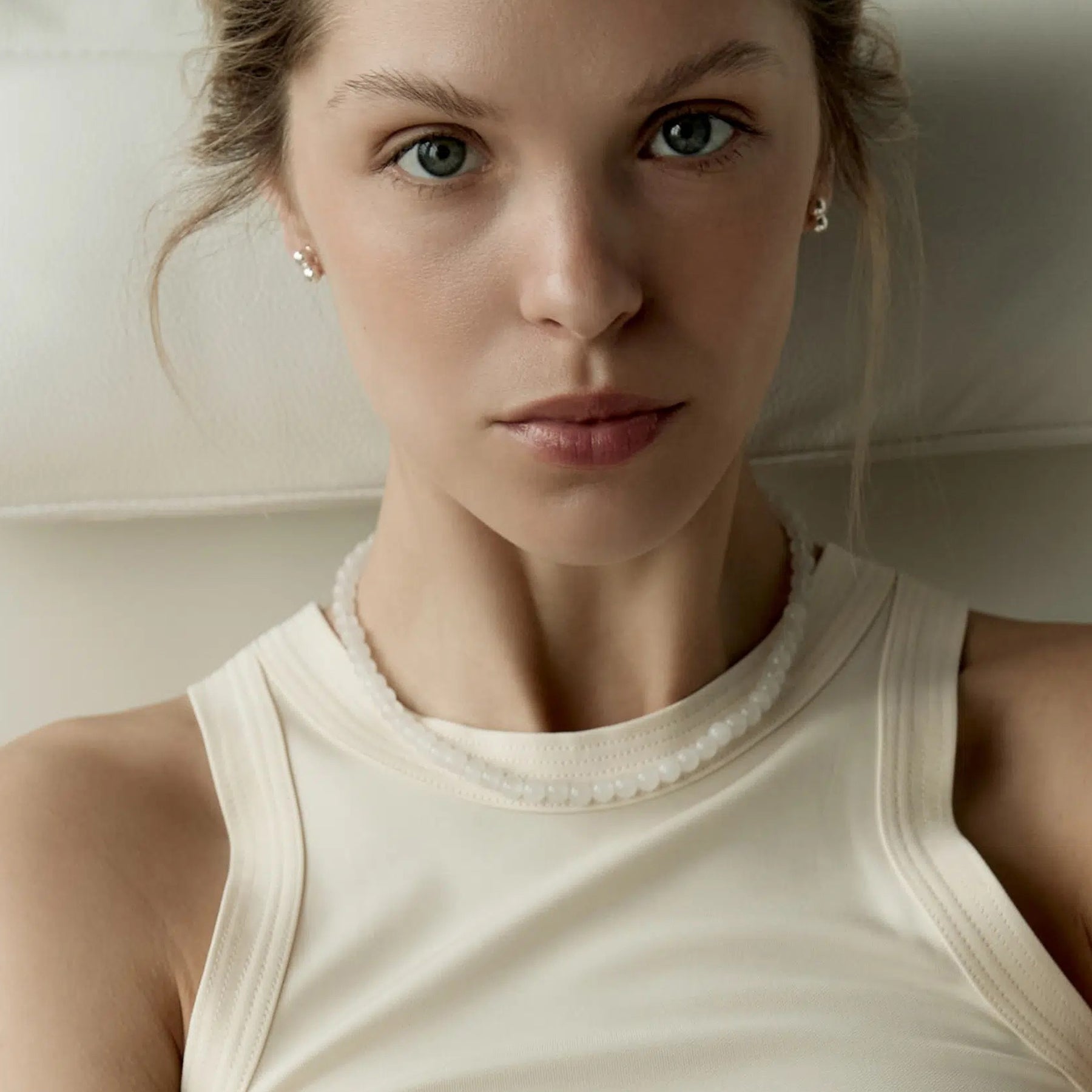 Balade | Alba Necklace in White Jade and 925 Sterling Silver | The UNDONE