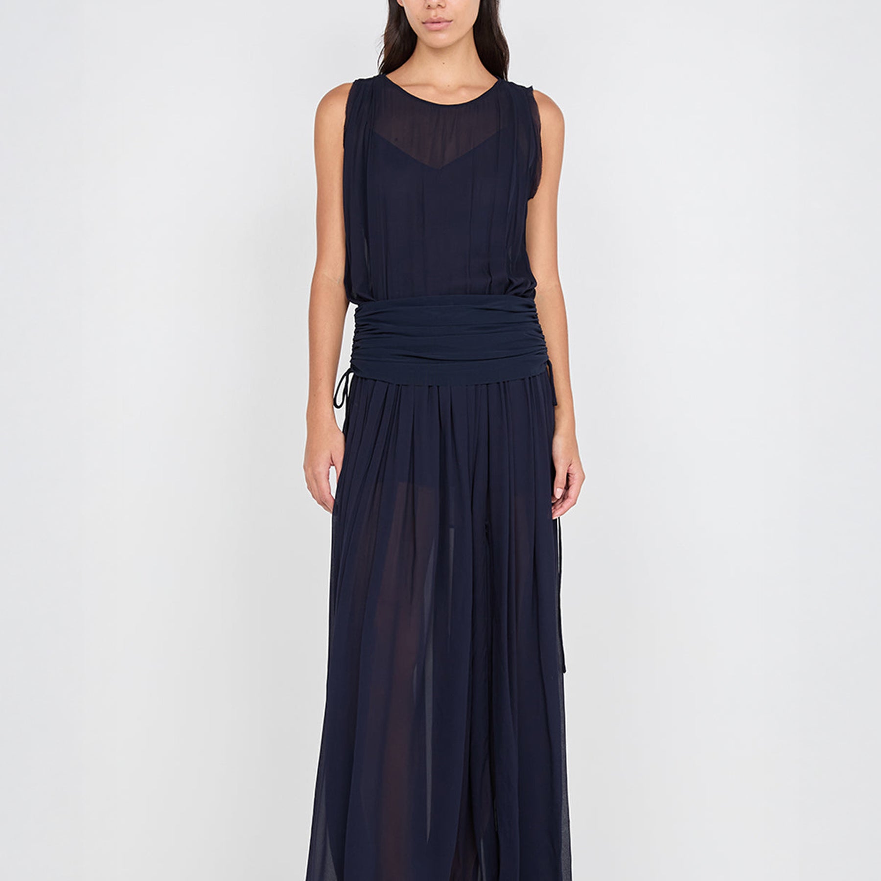 BEC + BRIDGE | Rhone Drop Waist Dress in Navy Ink | The UNDONE