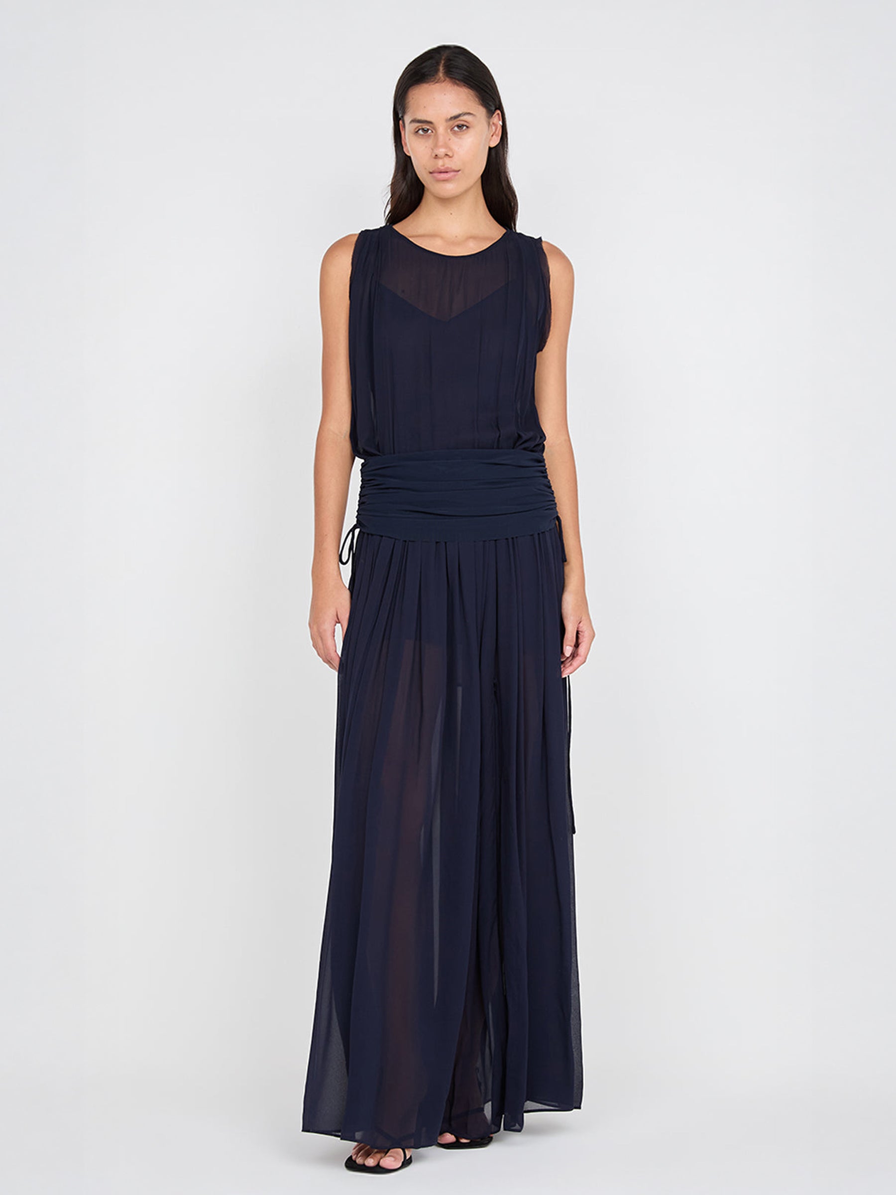 BEC + BRIDGE | Rhone Drop Waist Dress in Navy Ink | The UNDONE