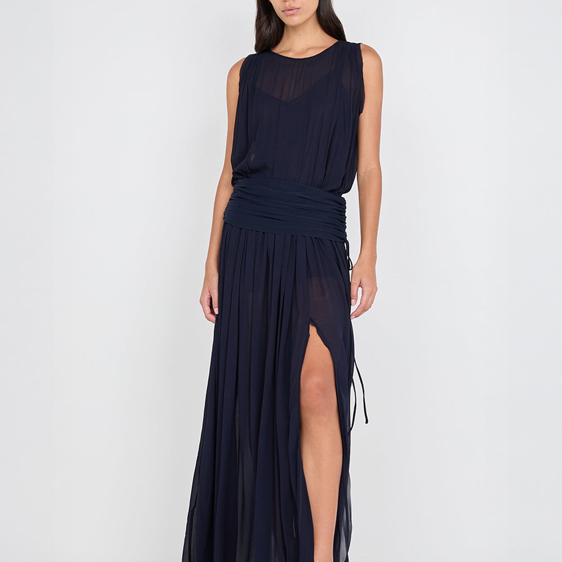 BEC + BRIDGE | Rhone Drop Waist Dress in Navy Ink | The UNDONE