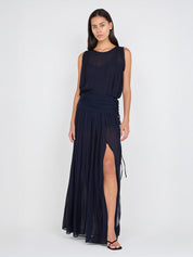 BEC + BRIDGE | Rhone Drop Waist Dress in Navy Ink | The UNDONE