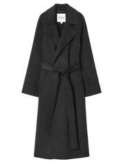 COS | Belted Double-Faced Wool Coat in Black | The UNDONE