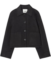 COS | Boxy Double-Faced Wool Jacket in Black | The UNDONE