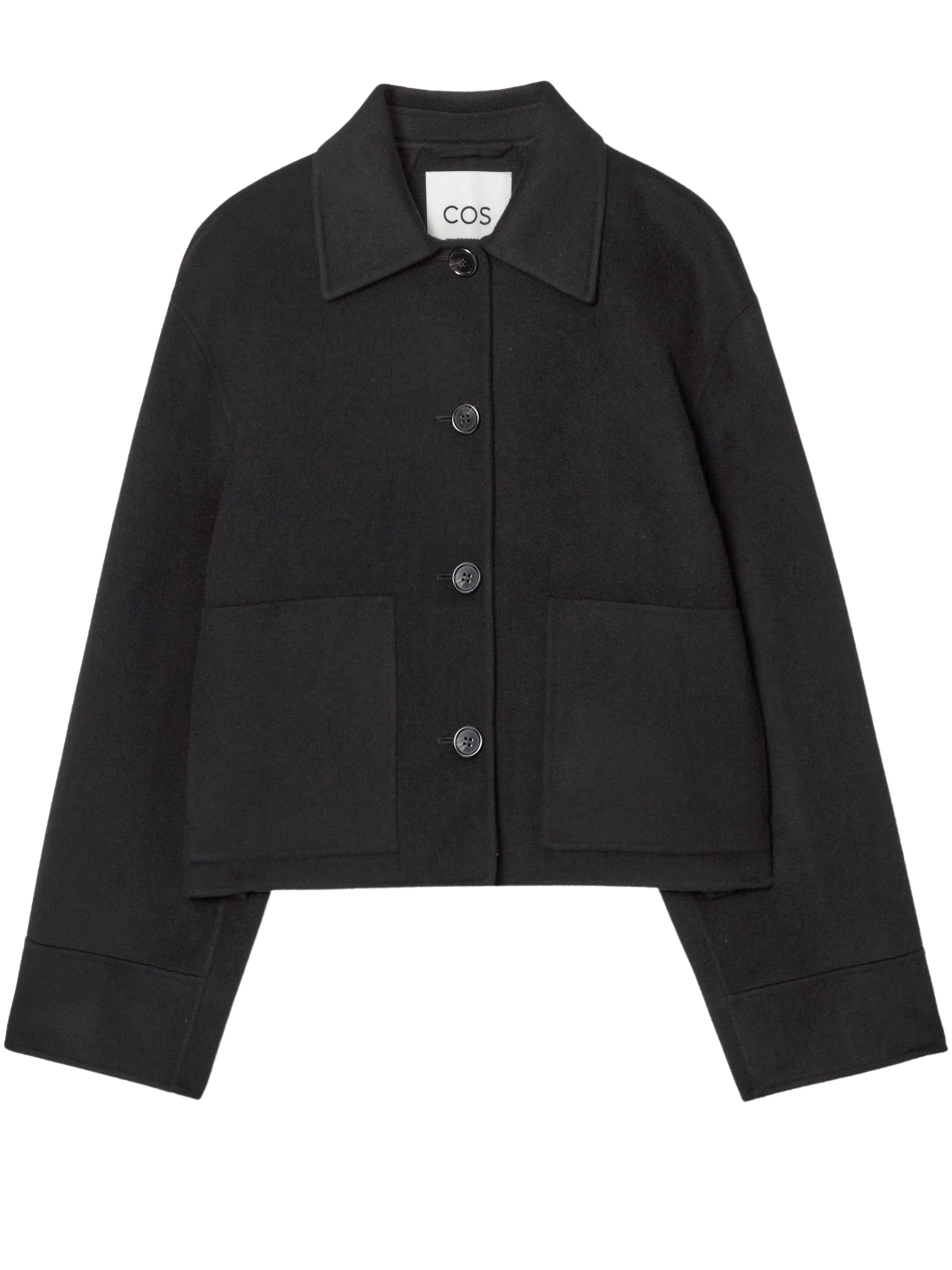 COS | Boxy Double-Faced Wool Jacket in Black | The UNDONE
