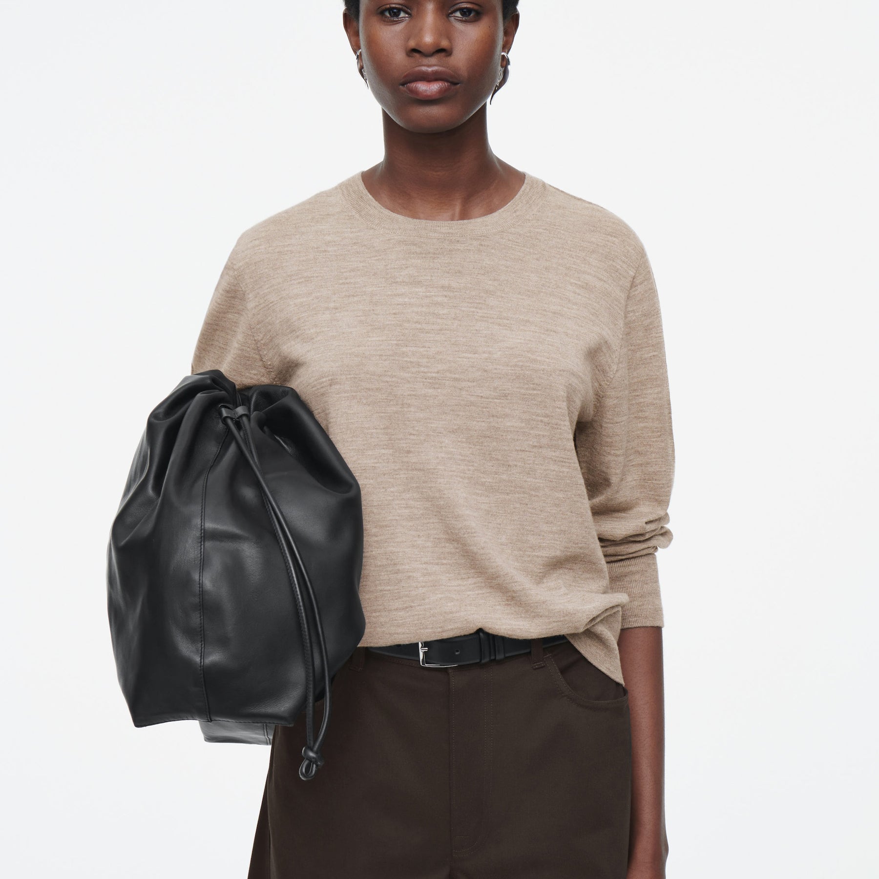 COS | Merino Wool Crew-Neck Jumper in Beige | The UNDONE