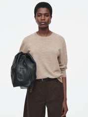 COS | Merino Wool Crew-Neck Jumper in Beige | The UNDONE