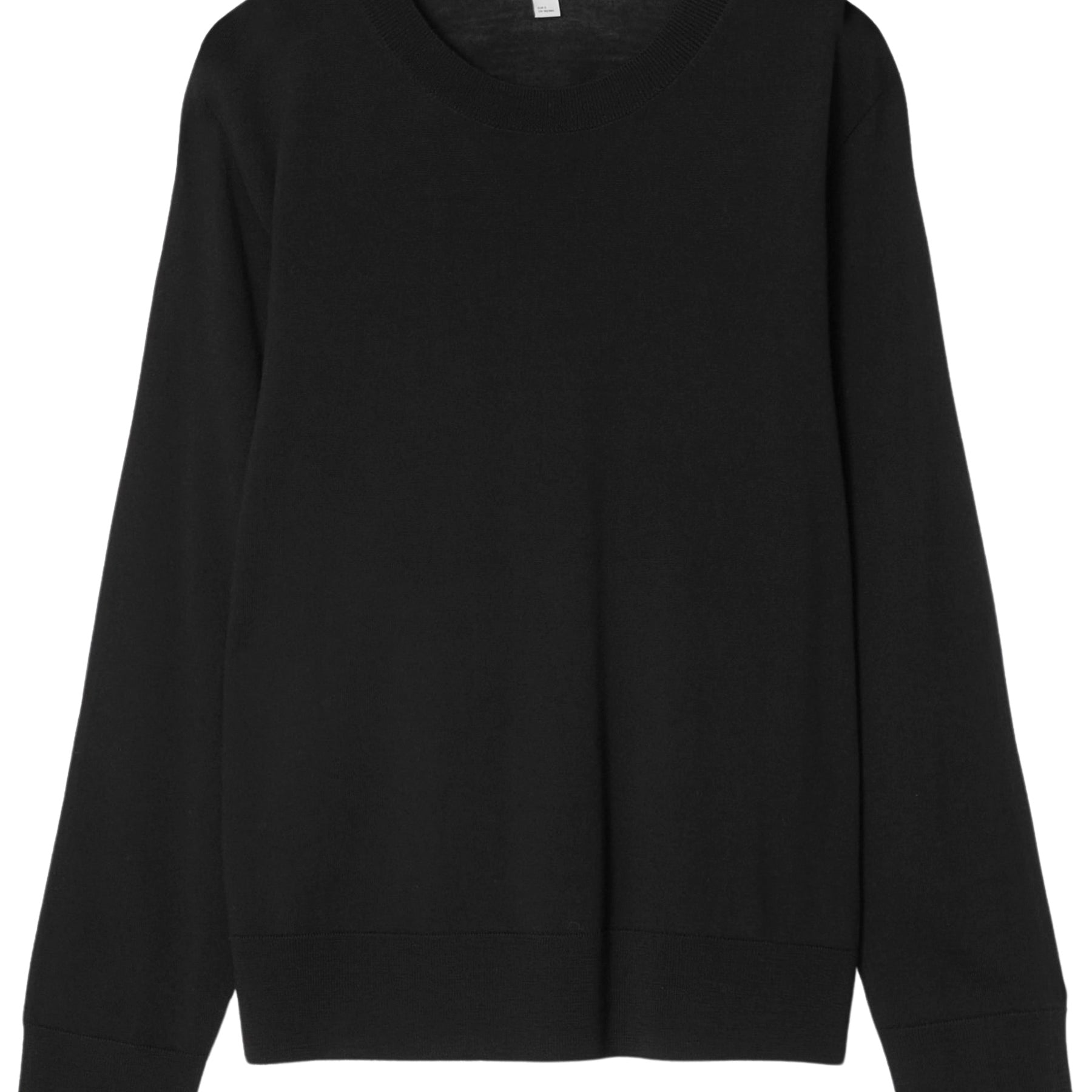 COS | Merino Wool Crew-Neck Jumper in Black | The UNDONE