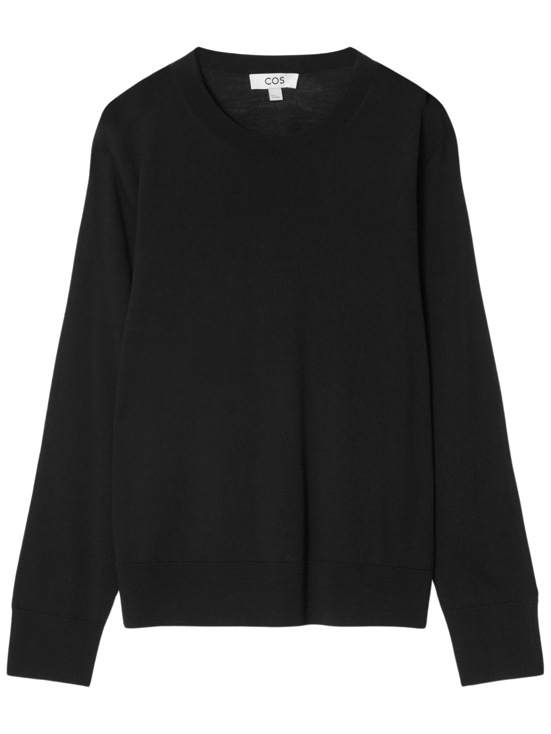 COS | Merino Wool Crew-Neck Jumper in Black | The UNDONE