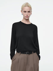 COS | Merino Wool Crew-Neck Jumper in Black | The UNDONE