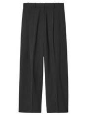 COS | Relaxed Twill Wide-Leg Pants in Black | The UNDONE