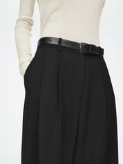 COS | Relaxed Twill Wide-Leg Pants in Black | The UNDONE