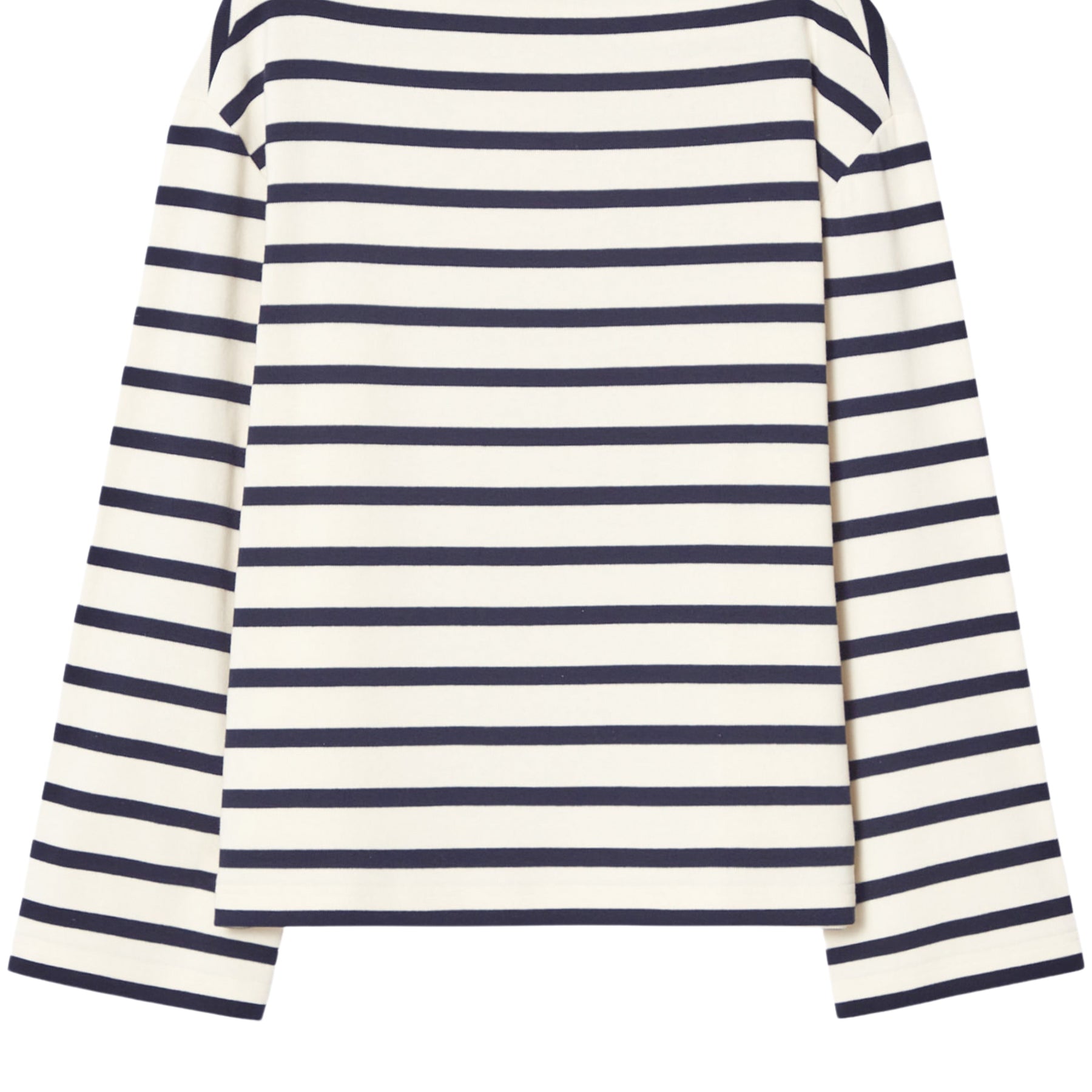 COS | Striped Boat-Neck Top in Navy | The UNDONE