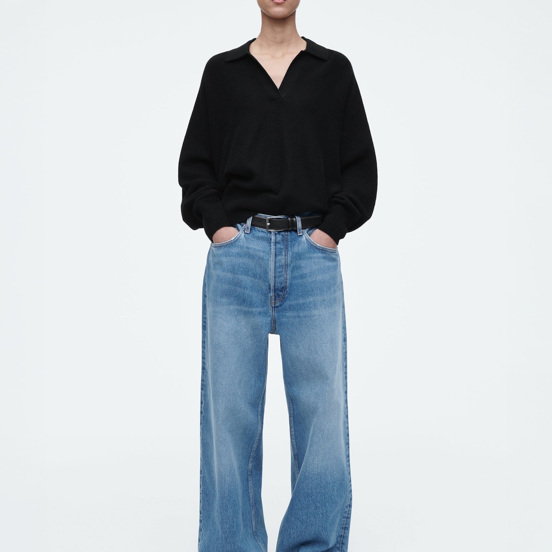 COS | Volume Wide-Leg Jeans in True Blue | The UNDONE