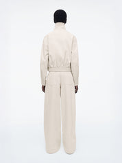 COS | Wide-Leg Cotton Pants in Light Beige | The UNDONE