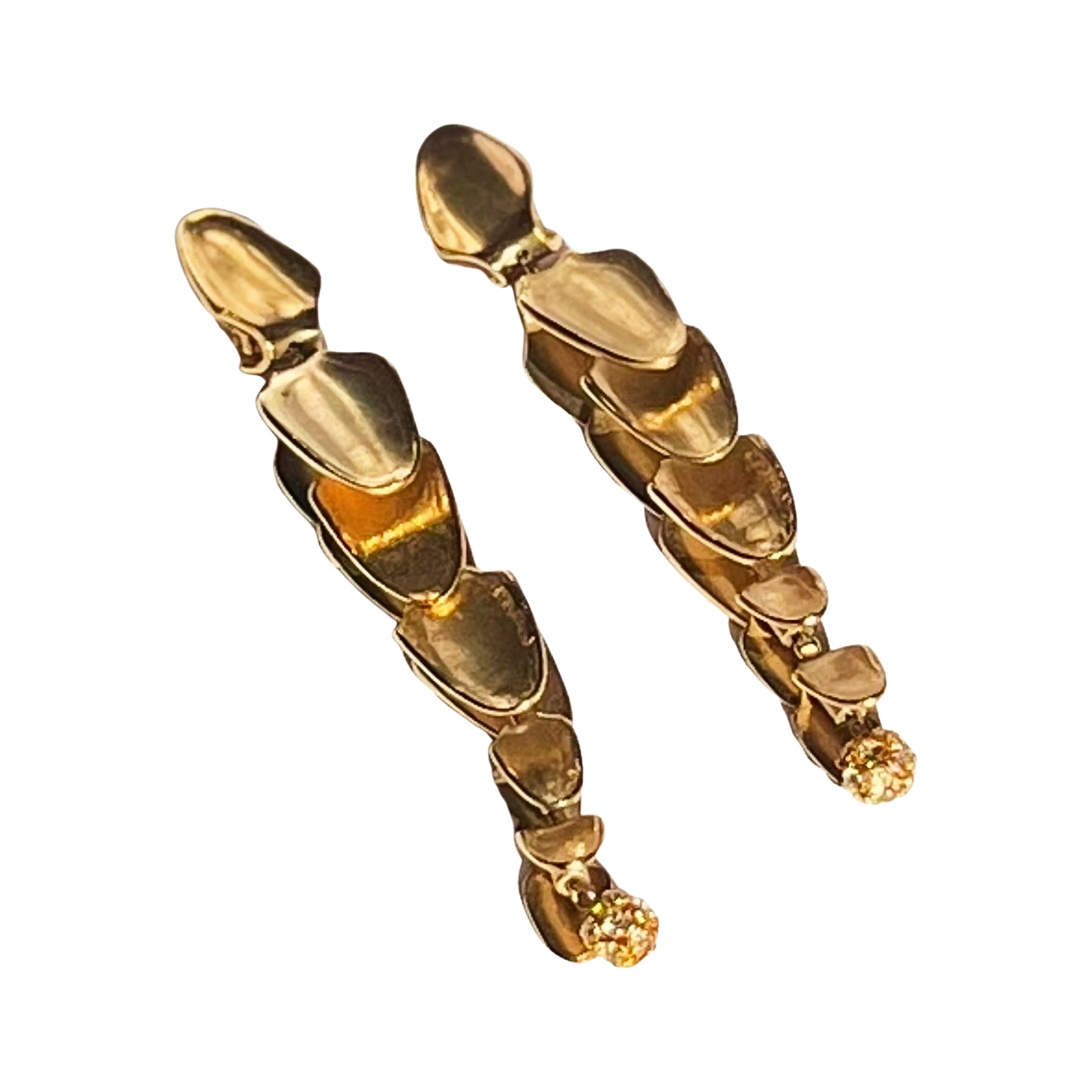 CONSTANTINA VINTAGE | Christian Lacroix 1990's Cascading Gold Plated and Crystal Drop Clip On Earrings | The UNDONE