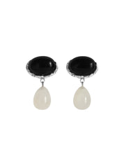 CORALI | Embleme Earrings in Sterling Silver and Black Onyx | The UNDONE