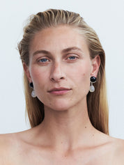 CORALI | Embleme Earrings in Sterling Silver and Black Onyx | The UNDONE
