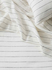 Cultiver | Linen Sheet Set with Pillowcases in White Pencil Stripe | The UNDONE