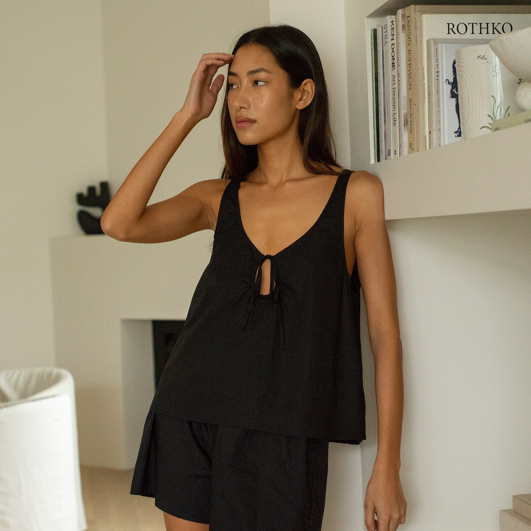 Deiji Studios | U Shape Cotton Set in Black | The UNDONE