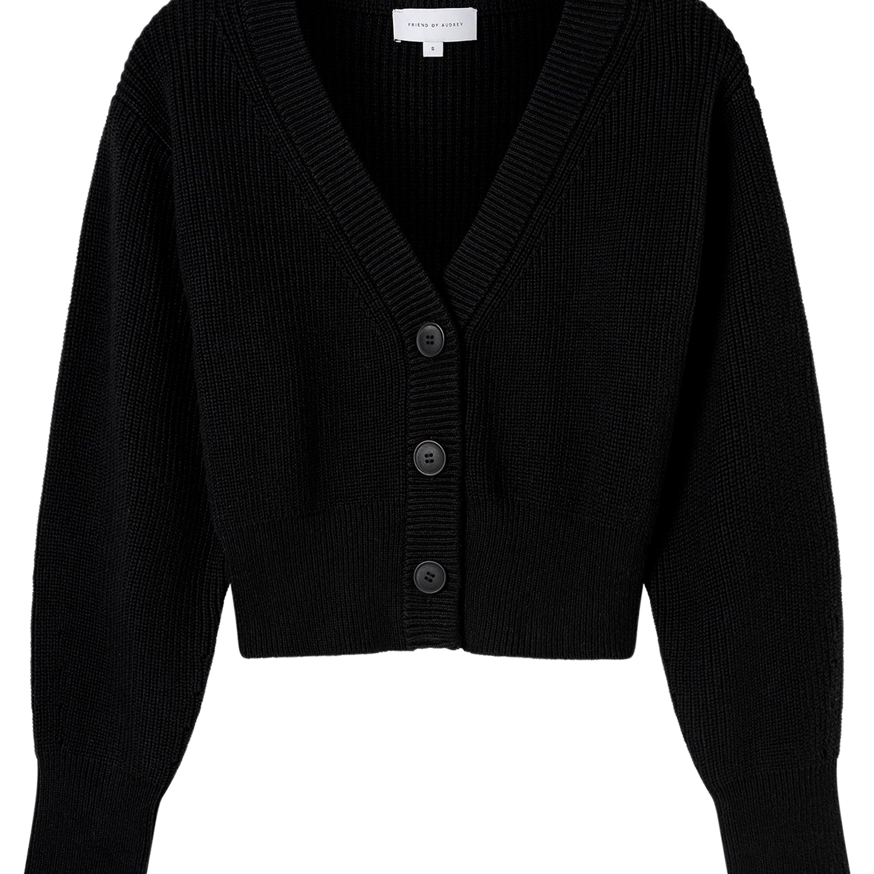 FRIEND OF AUDREY | The Classic Cotton Cardigan in Black | The UNDONE