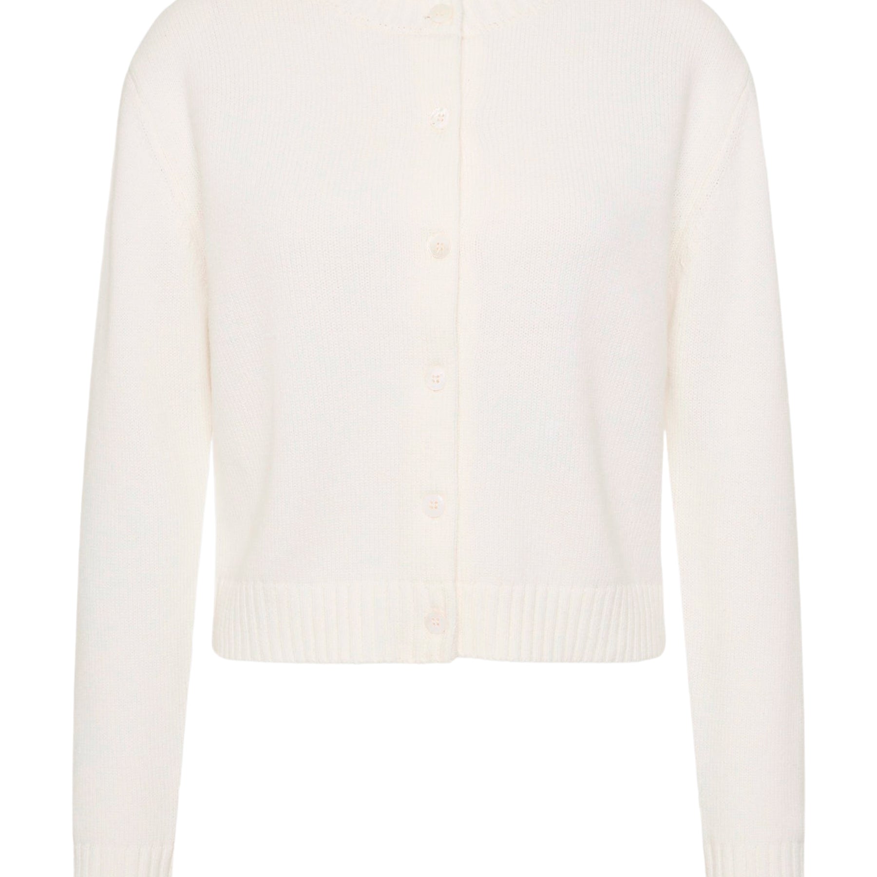 FRIEND OF AUDREY | The Classic Cotton-Wool Knit Cardigan in Cream | The UNDONE