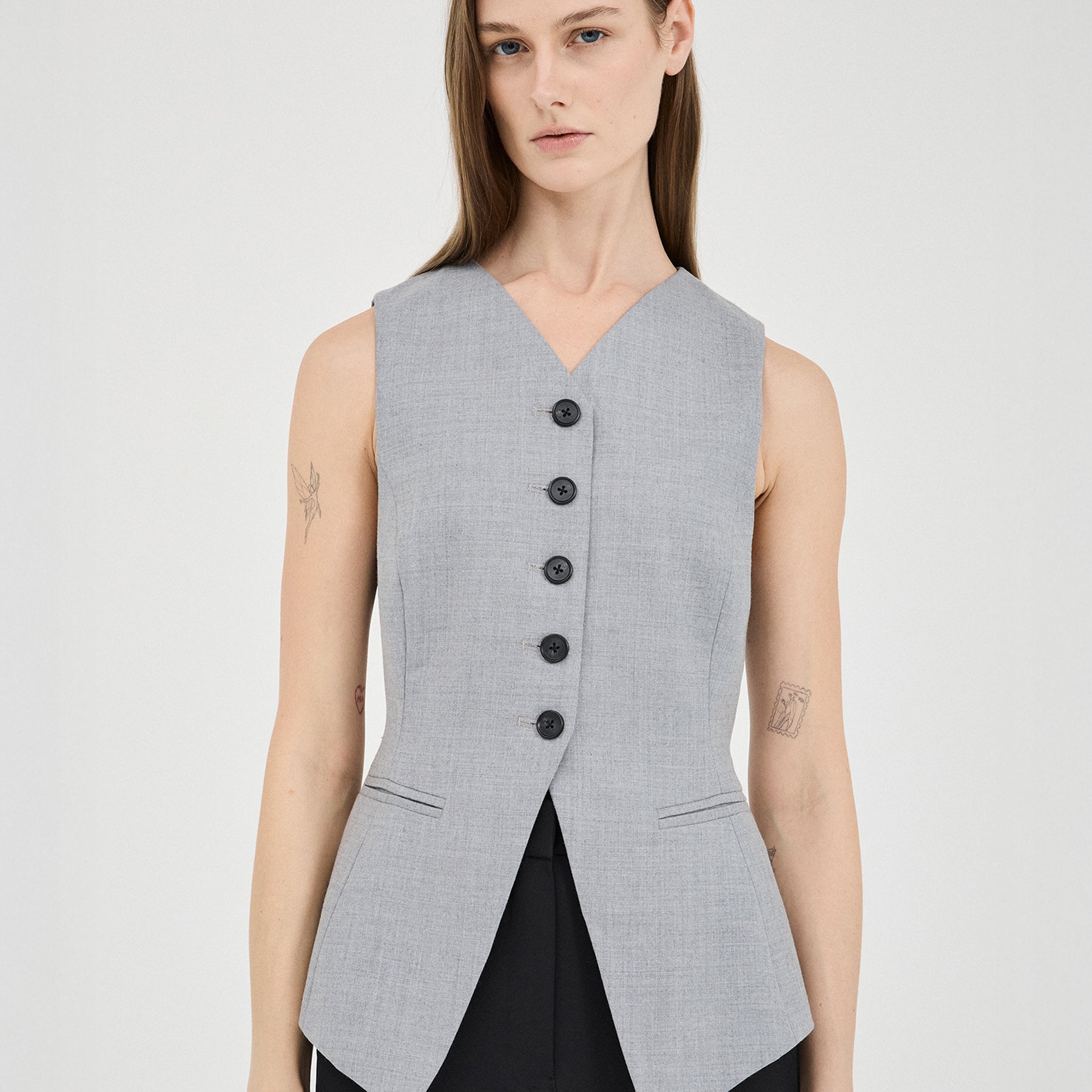 FRIEND OF AUDREY | The Grey Marle Vest Top in Grey Marle | The UNDONE