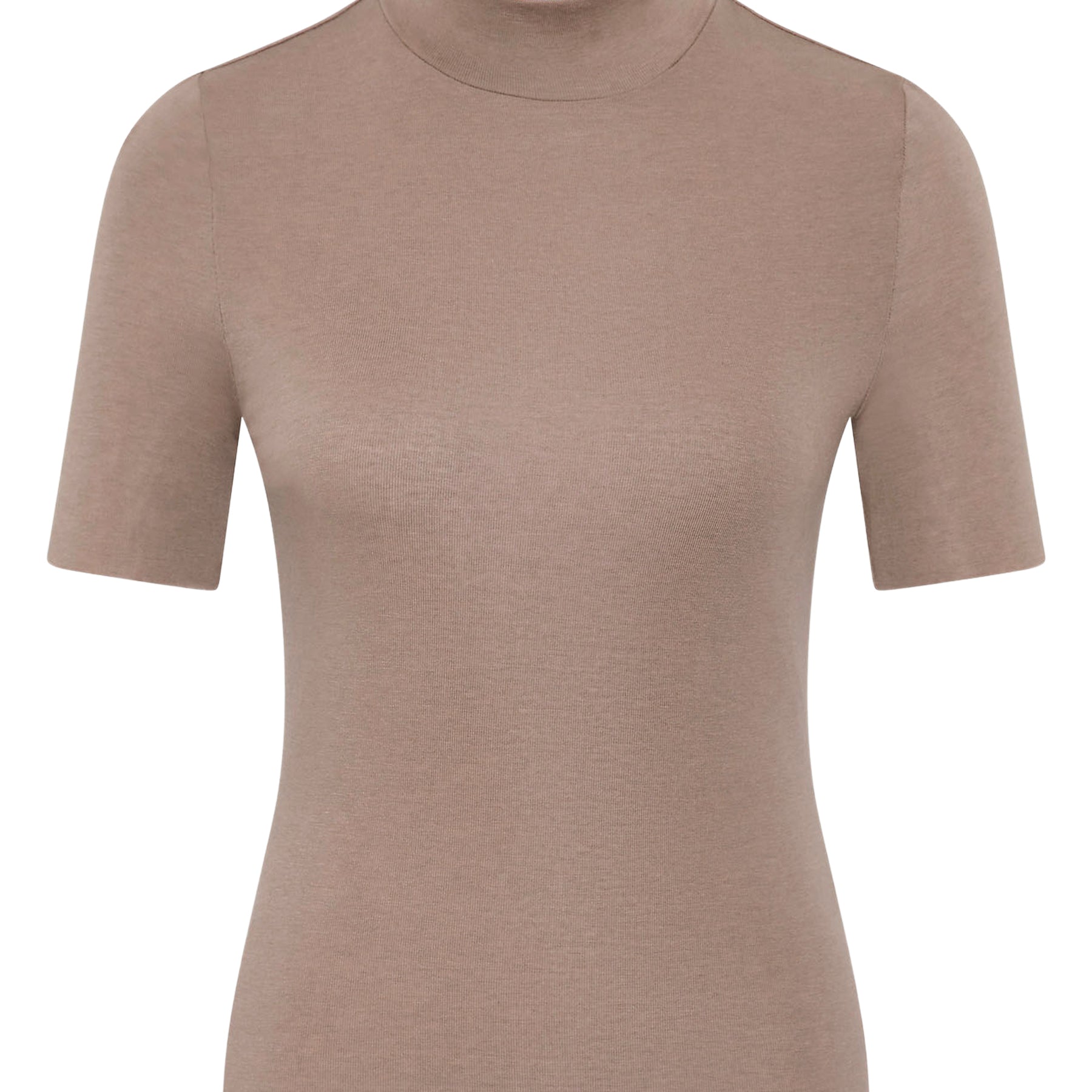 FRIEND OF AUDREY | The Tencel Wool Short Sleeve Top in Tan Mushroom | The UNDONE