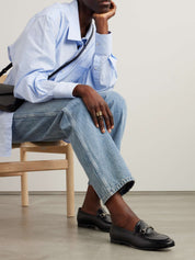 GUCCI | Jordaan Horsebit-Detailed Leather Loafers in Black | The UNDONE